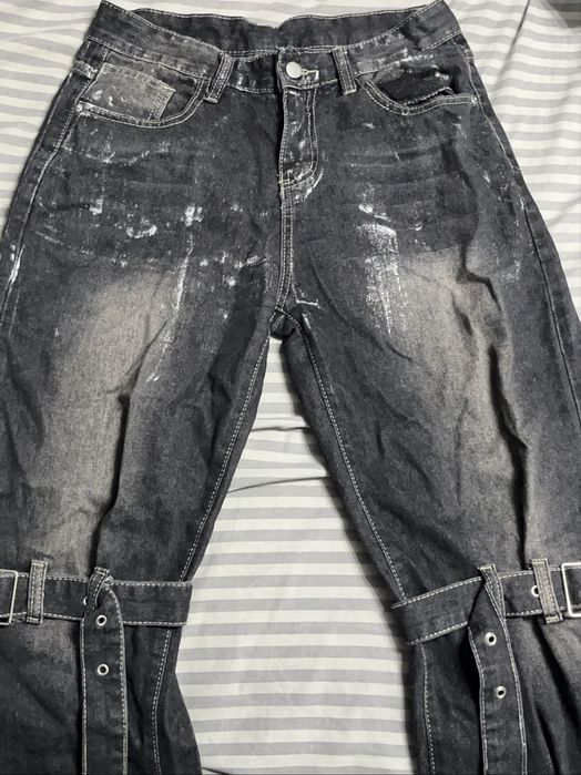 Opium jeans / Черные бэгги с ремнями / М