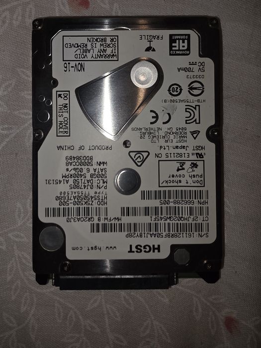 Жорсткий диск HGST (Hitachi) 500GB 2.5" SATA 6Gb/s