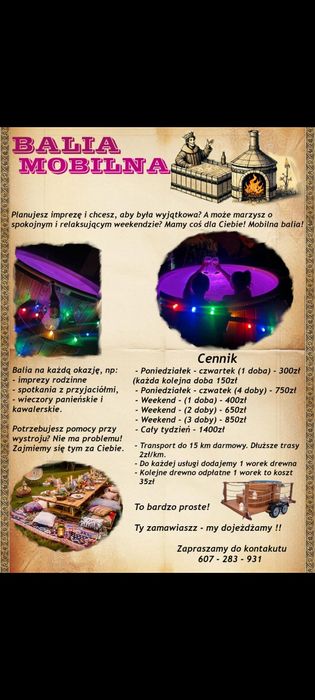 Balia mobilna wynajem spa