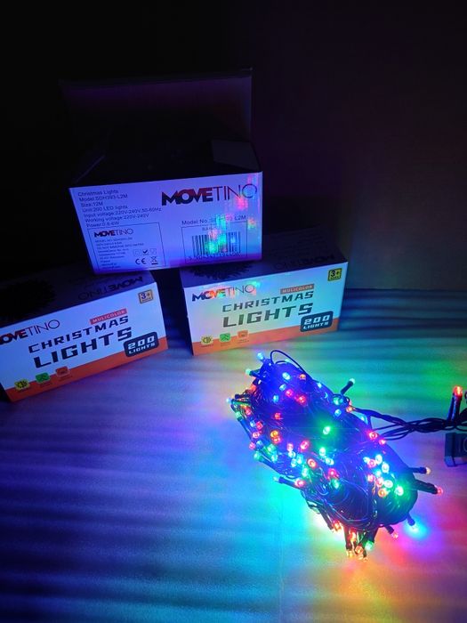 200 LED 12m Choinkowe Lampki Kolorowe 8 Trybów + przedłużka na ZEW/WEW