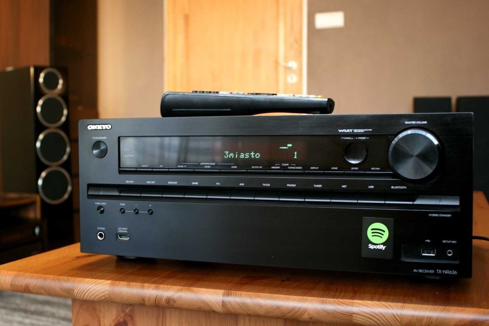Mocny wzmacniacz  Onkyo Tx Nr 636 Bluetooth Atmos WiFi 160 watt kino domowe