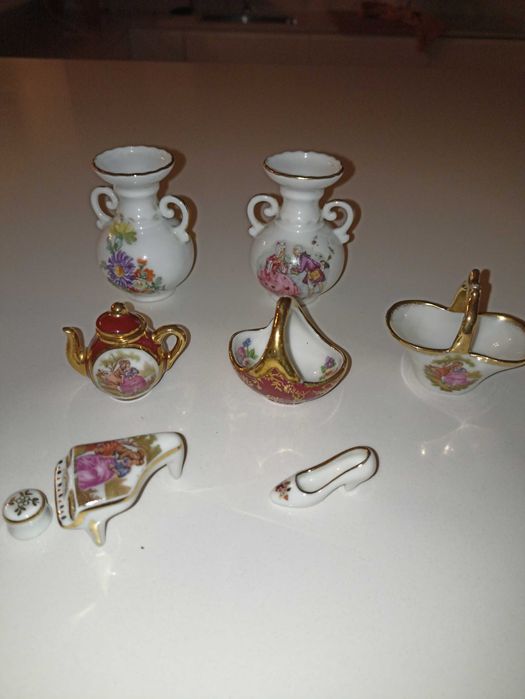 Peças em miniatura de porcelana Limoges