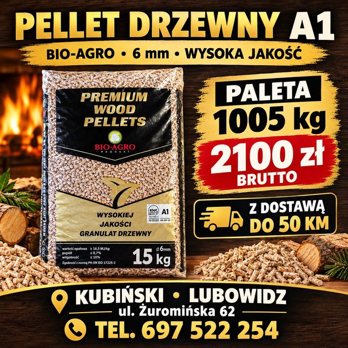Premium Wood pellet pelet opał A1 6mm Polski certyfikat