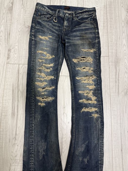 jackrose tornado mart archive swag flared bootcut distressed jeans