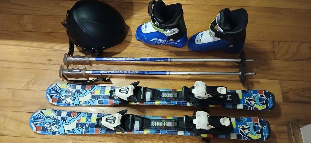 Narty 90cm Tecno Planes kask buty kijki
