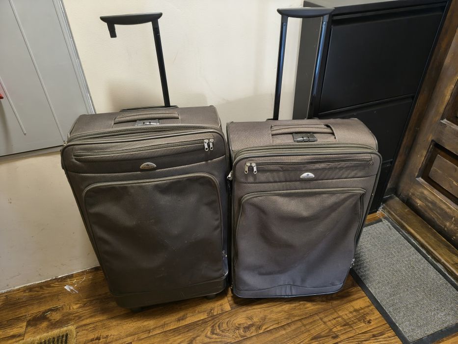 Dwie duże walizki Samsonite walizka duża materiałowa