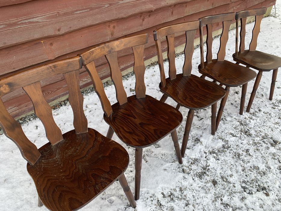 Krzesło krzesla szczebelkowe drewniane 9 sztuk