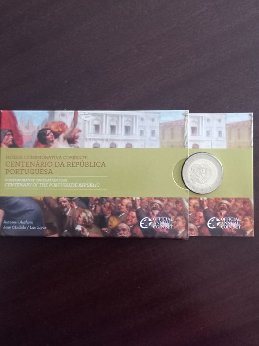 Moeda 2€ Portugal 2010 Proof Centenário da República  Portuguesa