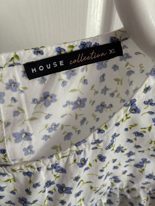 Koszulka bluzka off shoulder kwiatki XL 42 bawełna