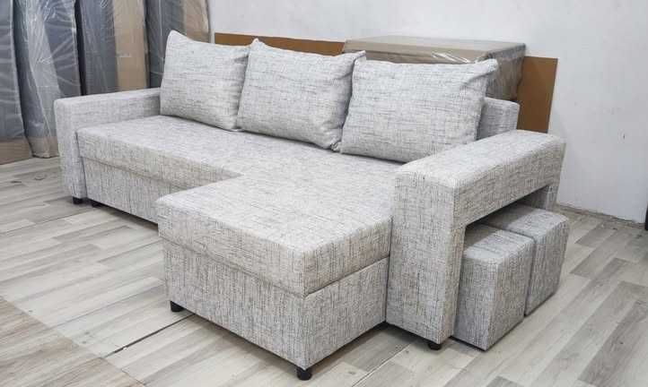 Narożnik GRAND z pufami | Funkcja spania | dowolna kolorystyka