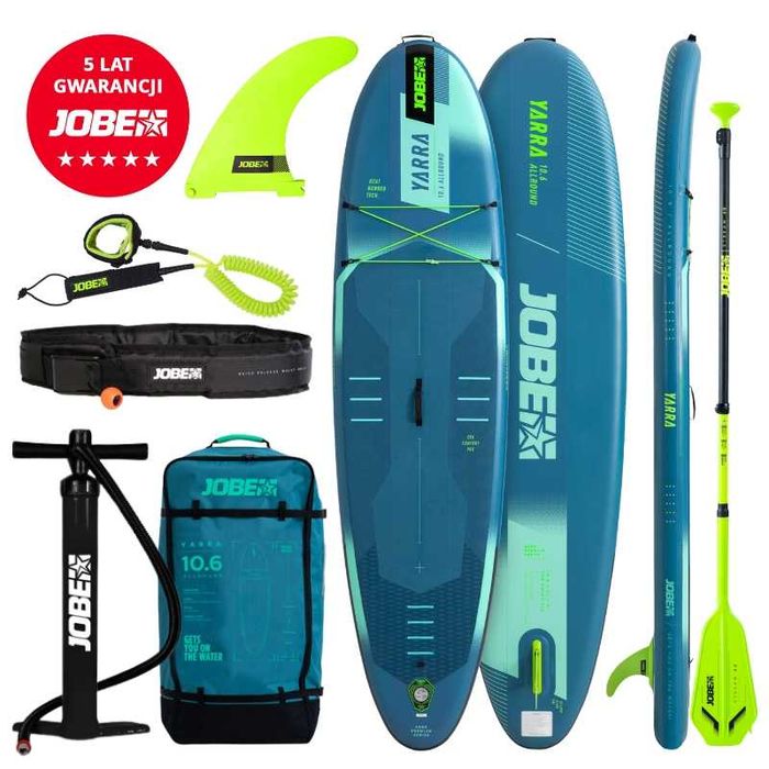 Nowa deska SUP Jobe Yarra Teal 10.6 (5 lat gwarancji] | zestaw premium