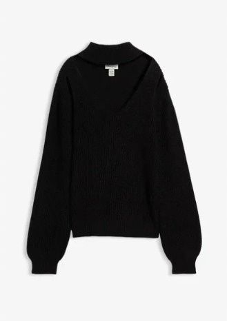 B.P.C sweter czarny z wycięciami r.36/38