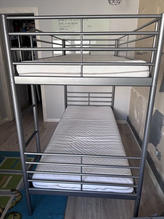 Łóżko piętrowe metalowe Ikea