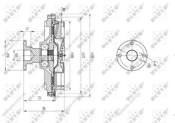 Вискомуфта MITSUBISHI L200 NRF 49591 Аналог 1320A009