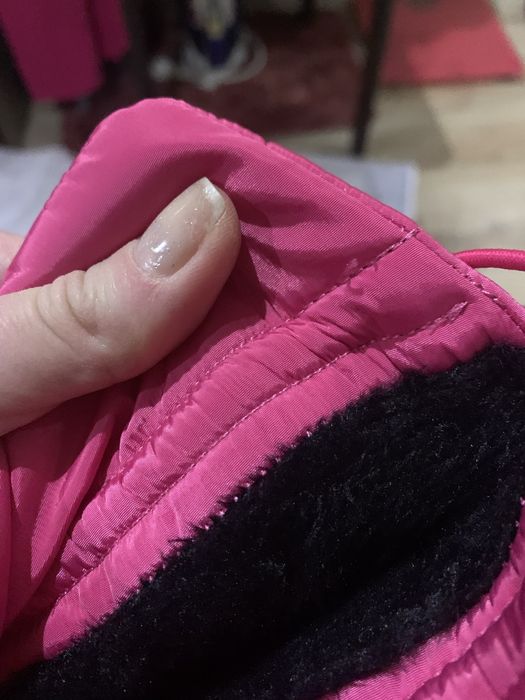 Ботинки дутики яркие розовые фуксия