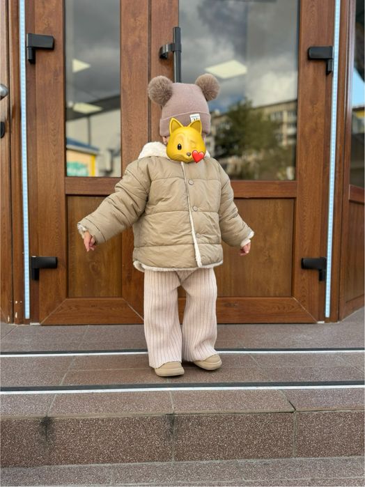 Зимова куртка 92р для дівчинки хлопчика бежева 18-24 міс