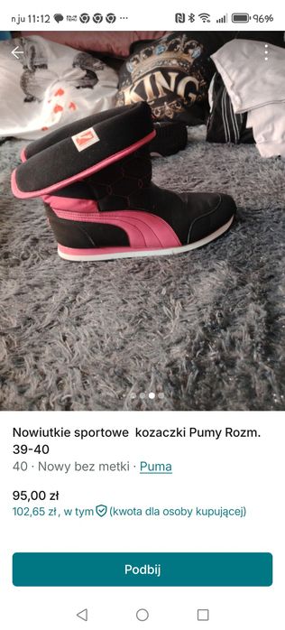Eleganckie  kozaczki pumy
