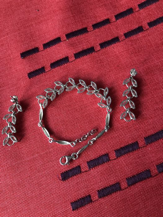 Srebrne kolczyki i bransoletka