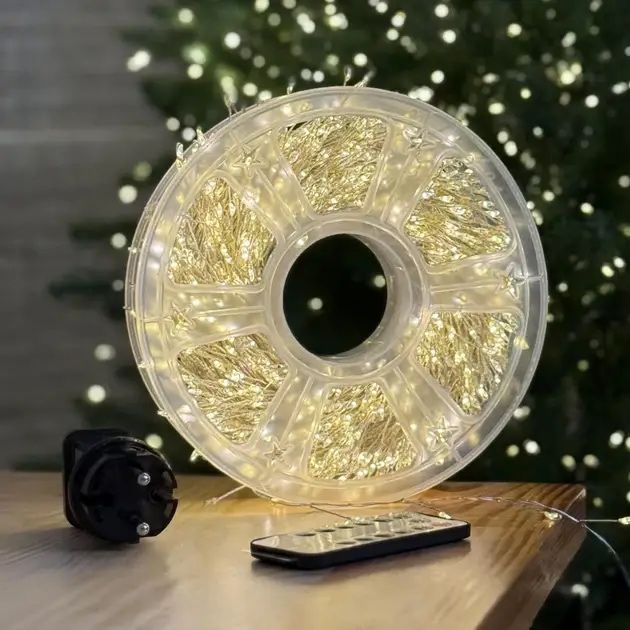 Гирлянда хвойна лапа 30,50,100м мишура ПОЛЬЩА роса на ялинку кінський