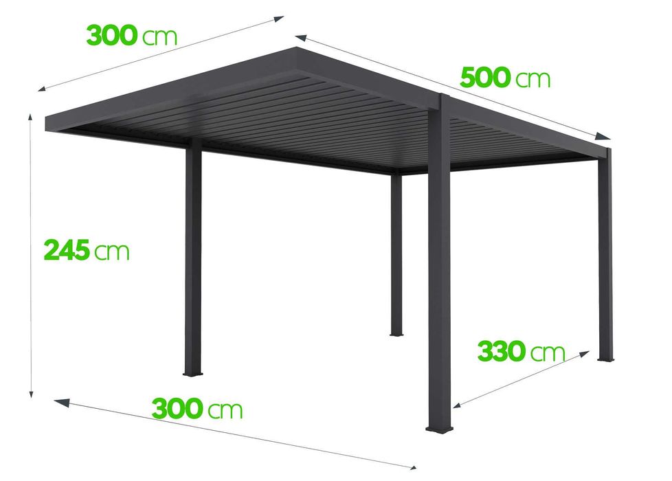 Wiata garażowa na samochód CarPort 5×3 m / stalowa / solidna konstrukcja