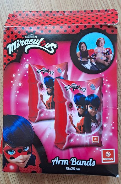 Braçadeiras insufláveis infantis da Miraculous Ladybug, (Novo)