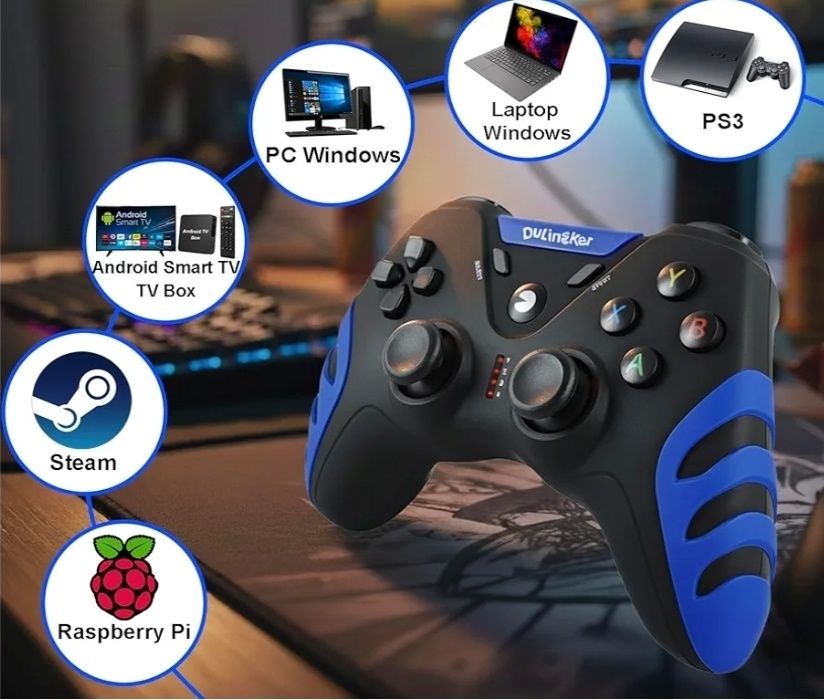 Gamepad DuLingKer Bluetooth/2.4G – PC, PS3, Android, Wibracje, Joystic