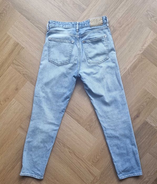 Damskie jasne jeansy mom's spodnie bawełna 100 vintage jeans oldschool