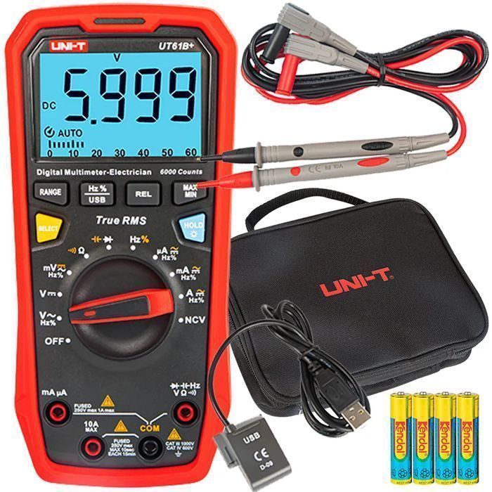 Miernik cyfrowy uniwersalny multimetr Uni-T UT61B+ USB etui