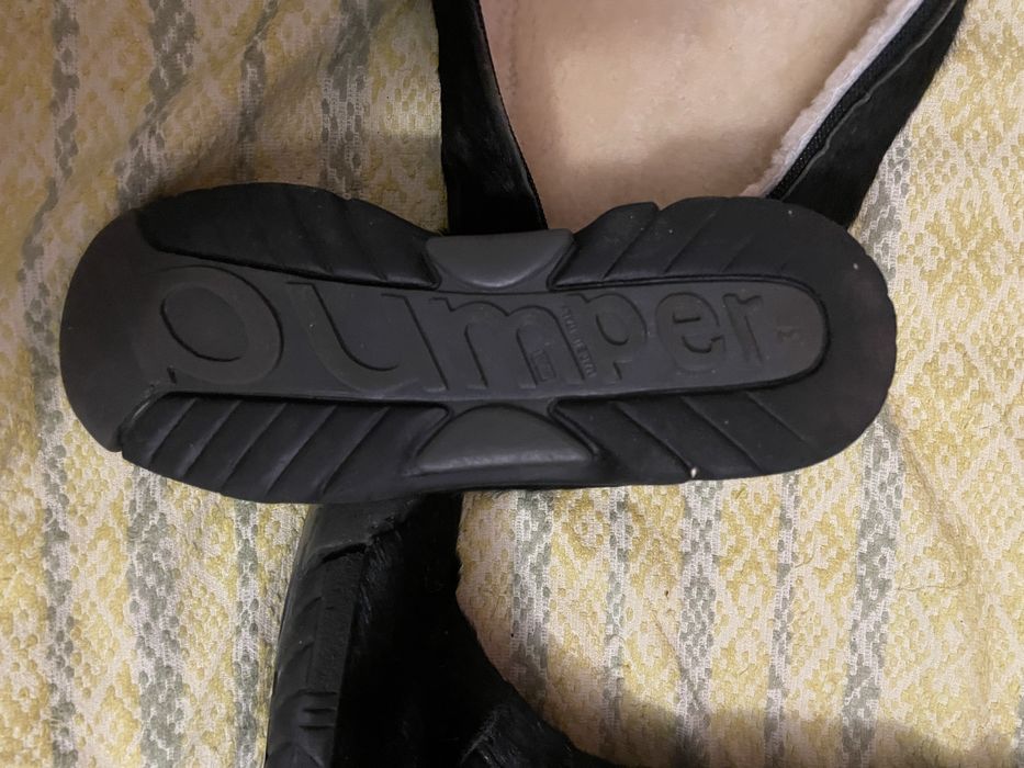 Bumper Pony Hair Fur чоботи до коліна Y2K вінтаж, Італія, 36 розмір
