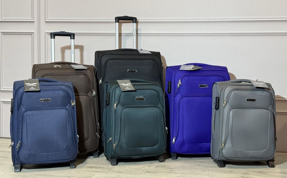 Чемодан чемоданы валіза Wings 2502  2 колеса текстиль ткань