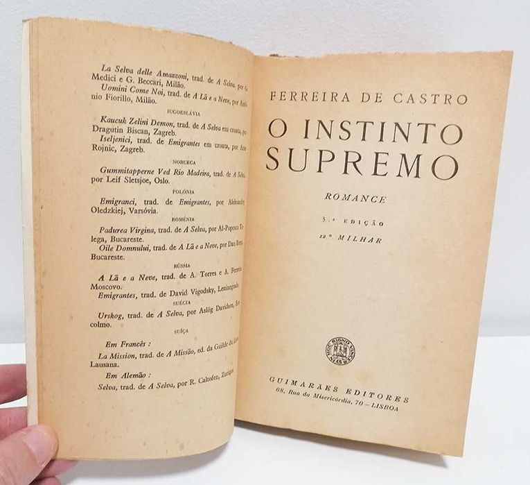 O Instinto Supremo, de Ferreira de Castro
