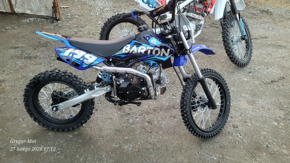 Nowe markowe crossy Barton 125cc 250cc z lampą raty rozrusznik kola 17