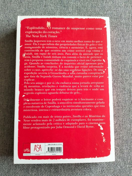 Livro "Smilla e os mistérios da neve" Peter Hoeg