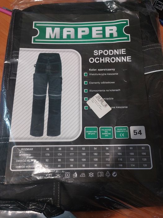 Spodnie maper do pasa rozmiar 54