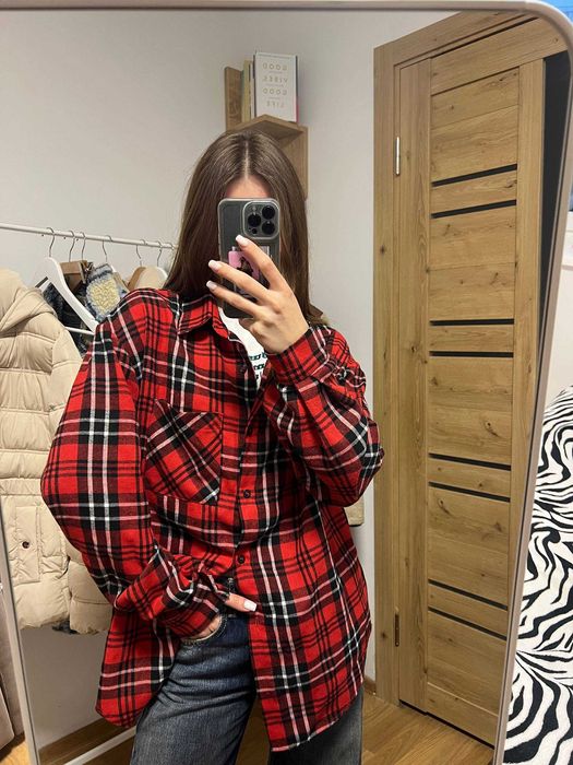 червона картата сорочка s original / сорочка в клітинку