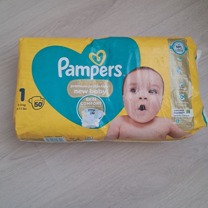 Підгузки 50 шт. Pampers premium protection new baby skin comfort 1 підгузки на перший місяць від народження