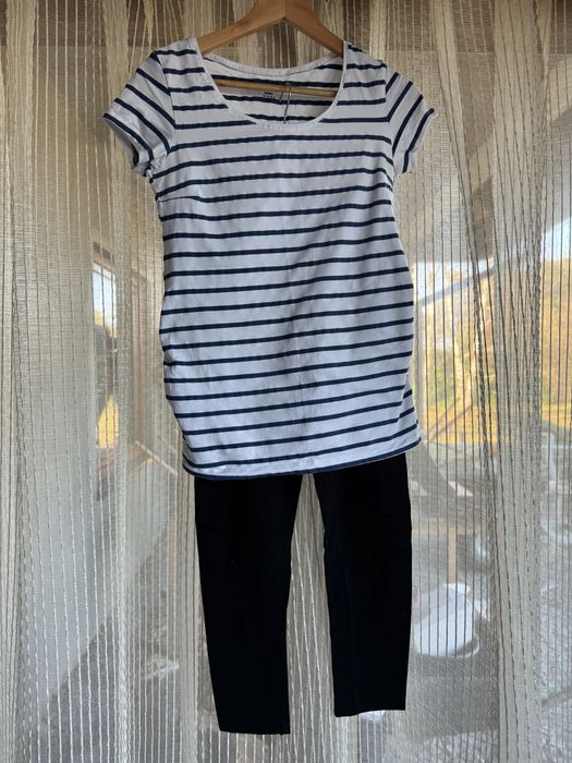 T-shirt, koszulka ciążowa H&M mama, rozmiar M + czarne getry