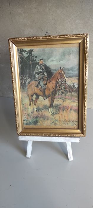 Stary obrazek Rama Piłsudski na kasztance