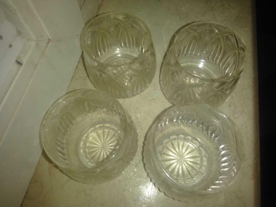 Хрустальные стаканы 200 мл. СССР, комплект-4 штуки