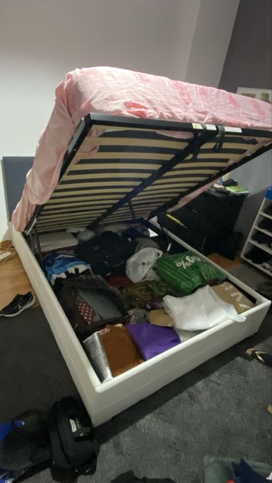 Cama de Casal com Arrumação – Branca – 140x190 cm