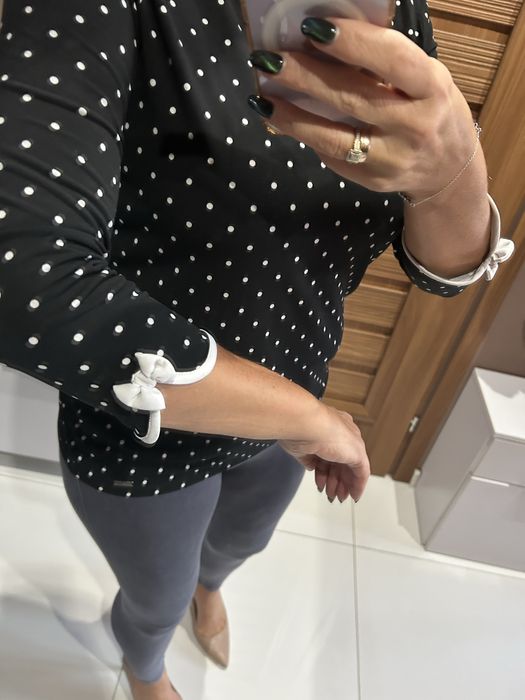 Czarna  bluzeczka w kropki Mohito M/L