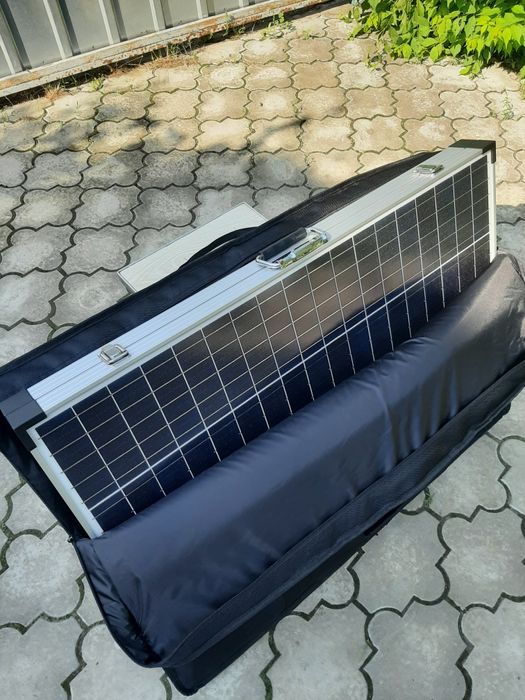 Переносна, складна сонячна панель 200Вт. Зарядка 12В, Зарядка USB