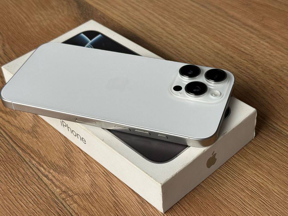 iPhone 16 Pro Max White Titanium 256GB Super Stan! Bateria 90%| Cały Zestaw!