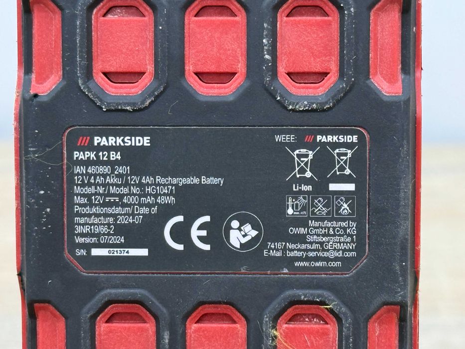 Wkrętarka udarowa Parkside PBHA 12 A1 Aku 4Ah