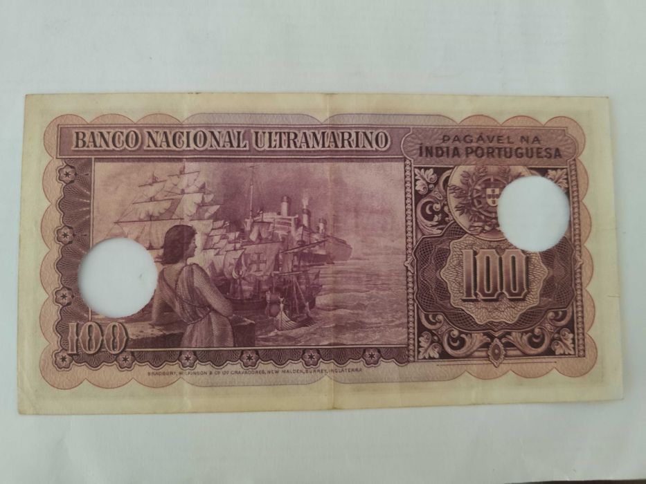 100 rupias 1945 em estado impecável