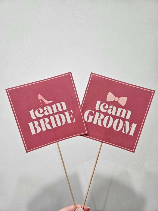 Zestaw rekwizytów tabliczek do zdjęć | Ślub | Wesele | różowe