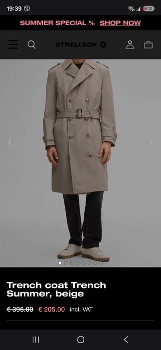 Strellson trench coat double
