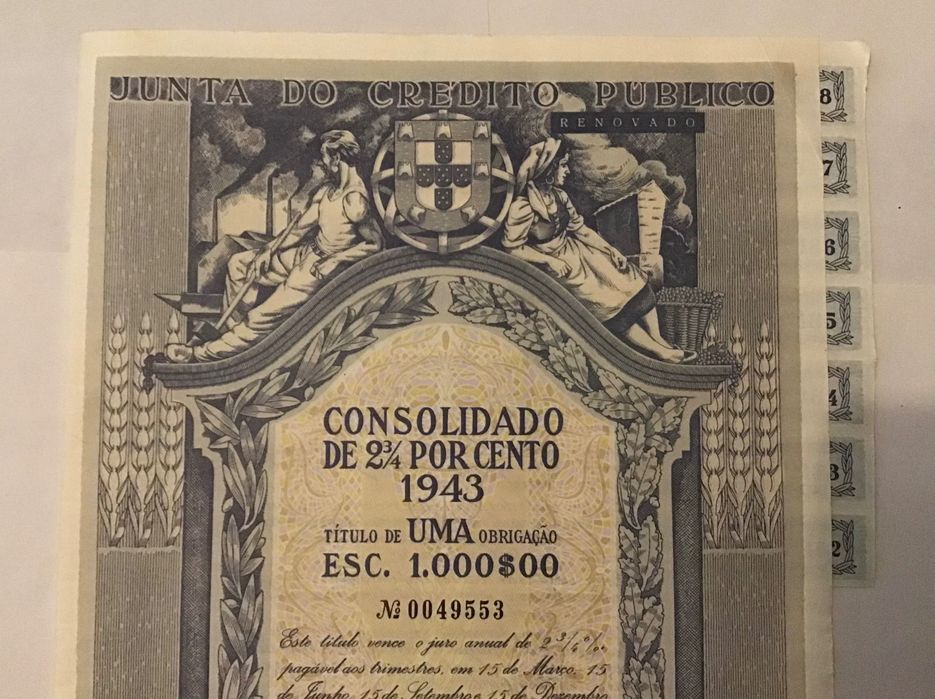 Título de uma obrigação de 1942