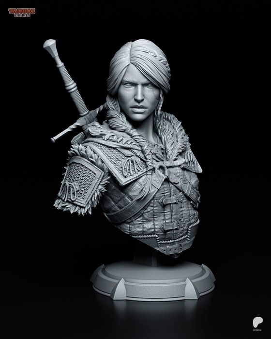 Figurka Popiersie Ciri, Wiedźmin, Żywica, Ręcznie Malowana