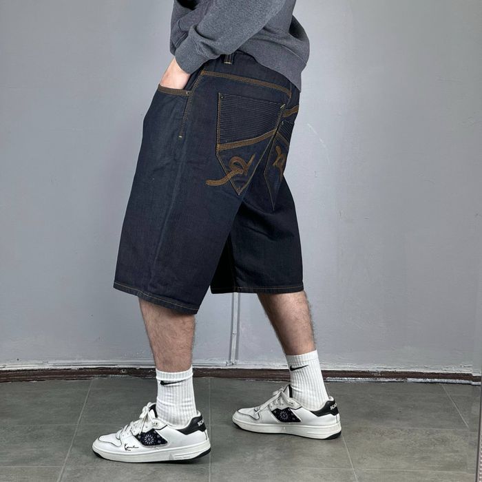 RocaWear Short бегги шорты джинсовые шорти джинсові котонові деним классические класичні джинси джинсы штаны винтаж рокавир скейт реп baggy